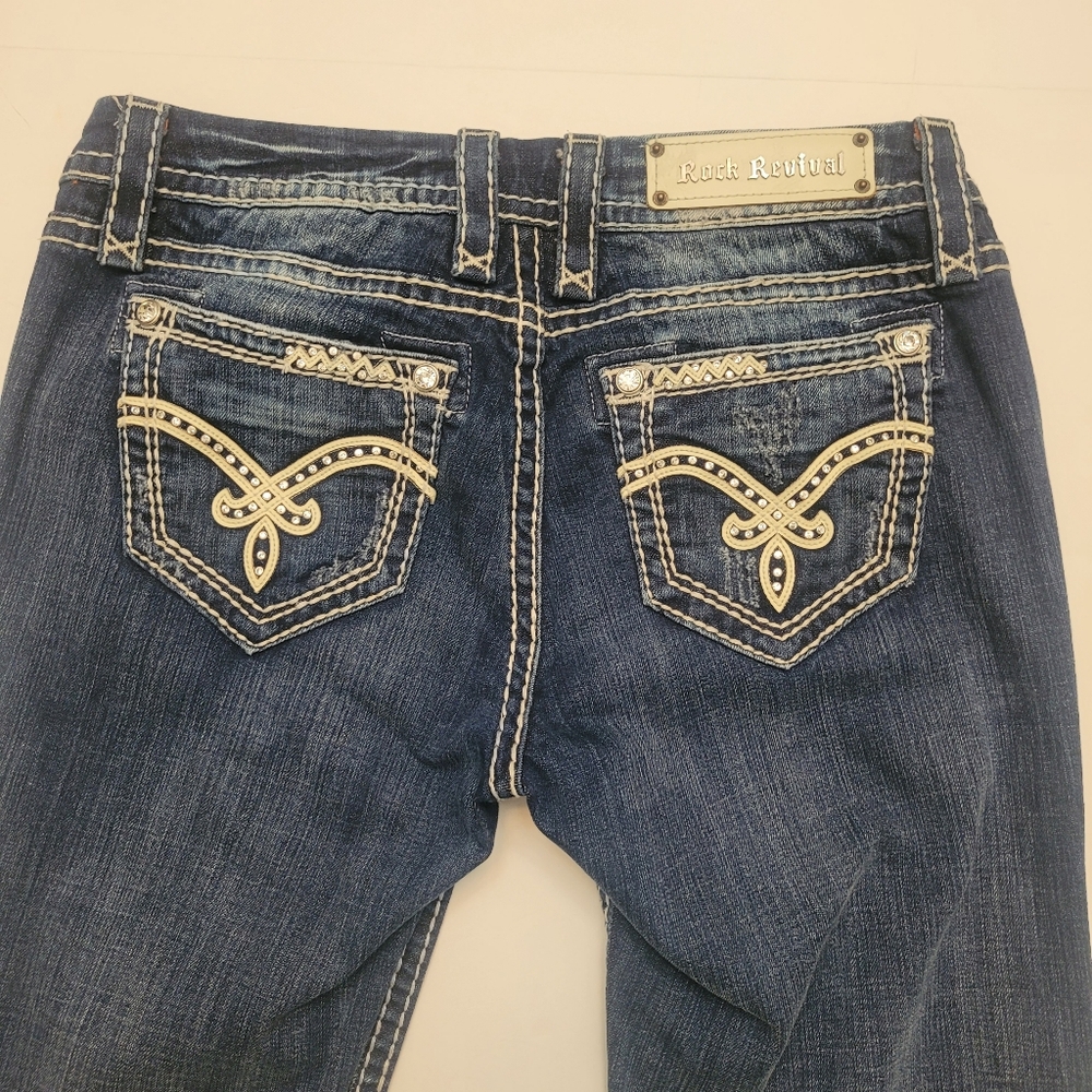 Rock Revival Durk Wash Easy Boot Irene Jeans Size 29 - Picture 8 of 15